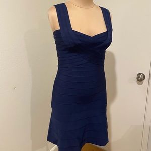 Herve Leger Navy Bandage Dress L